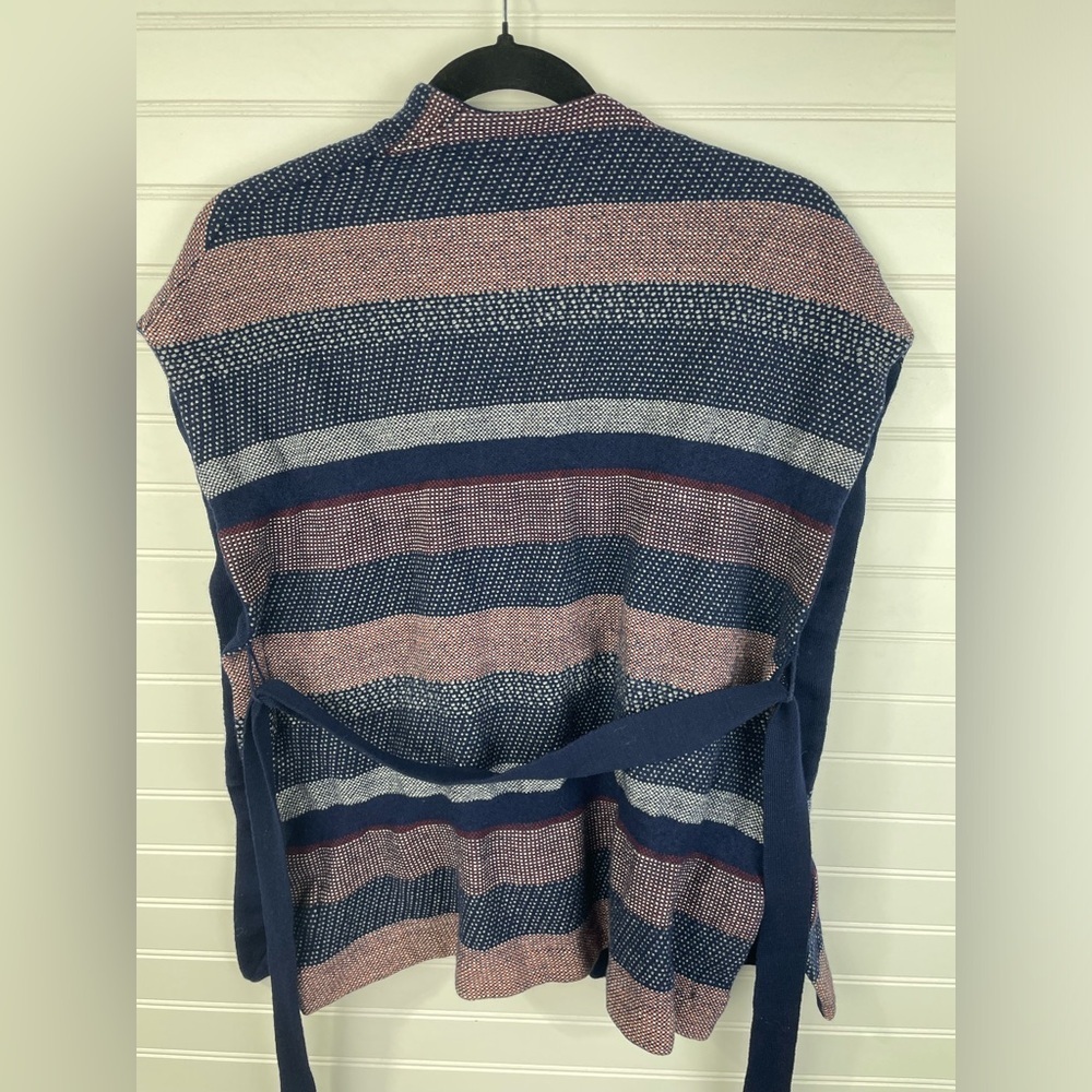 Moth Anthropologie Sleeveless Knitted Striped Pattern Belted Cardigan S Women’s - Picture 6 of 16